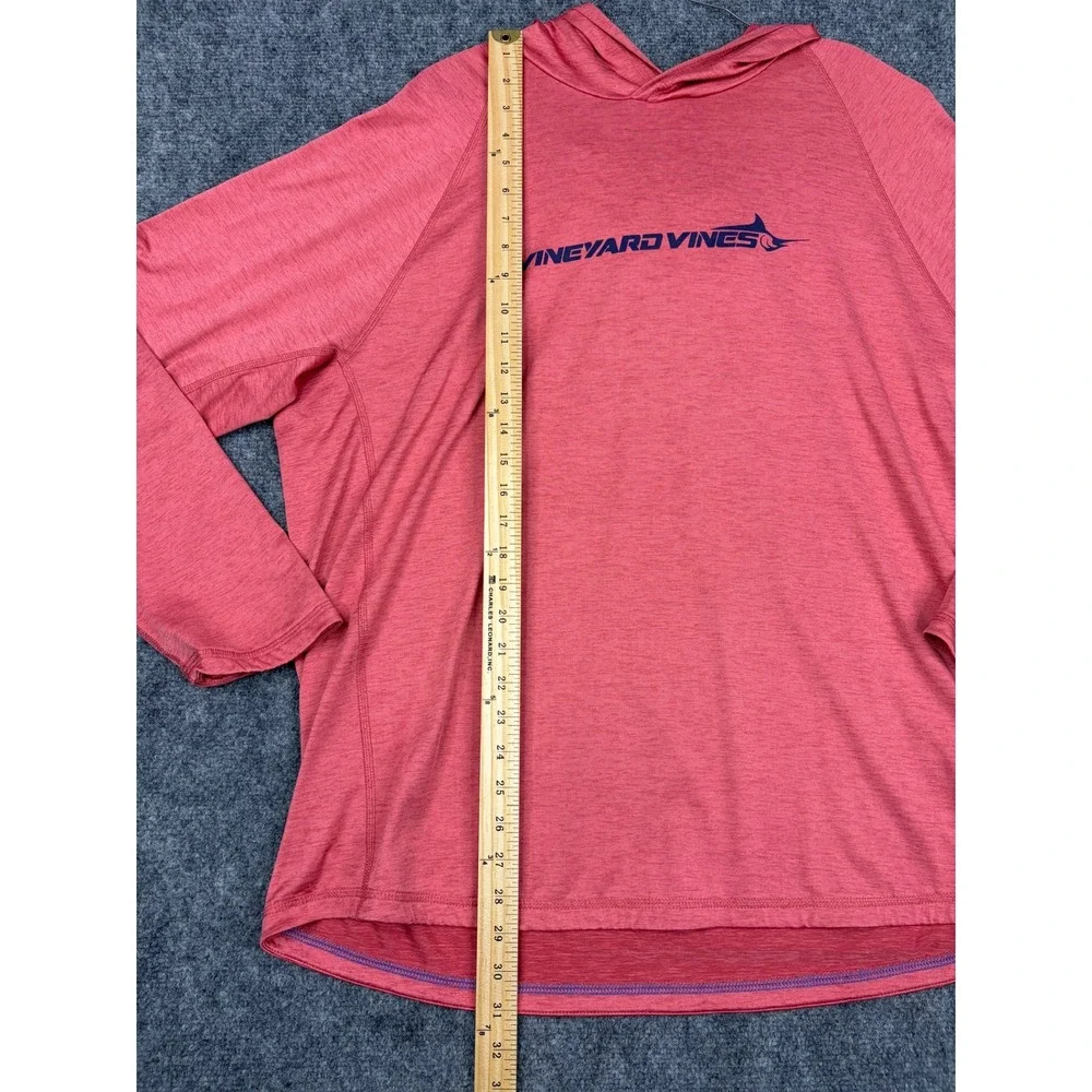 Vineyard Vines Performance Hoodie Mens XL Red Heathered Long Sleeve Fishing Top